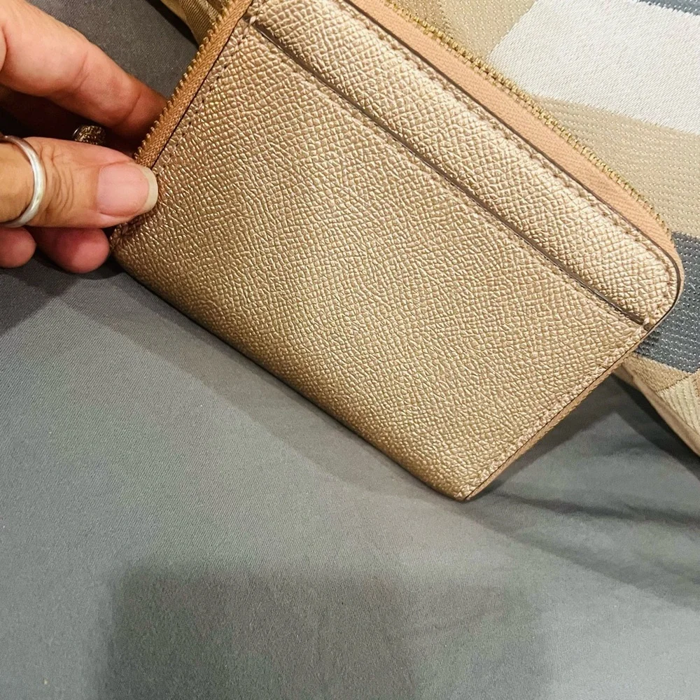 Coach Metallic Gold Textured Wallet - Picture 4 of 4